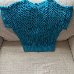 We The Free Blue Knit Sweater Top